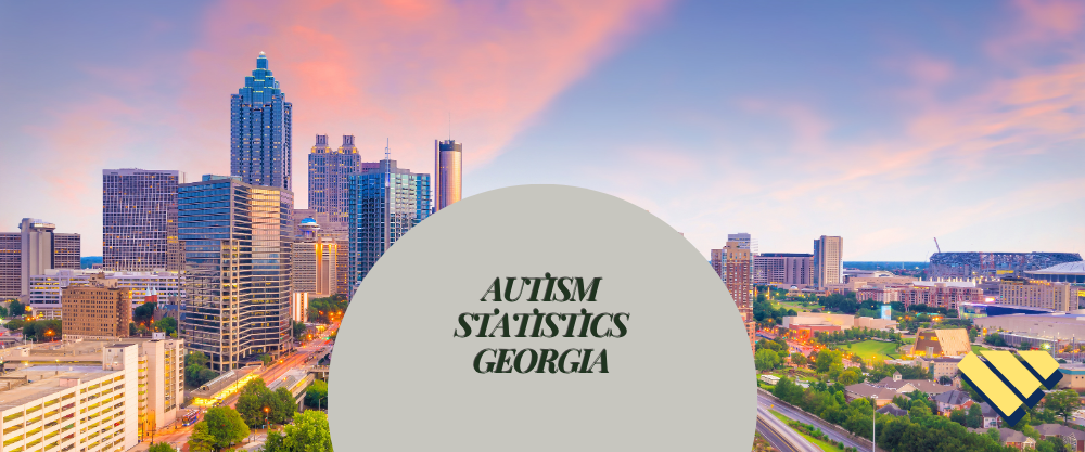 Atlanta, Georgia skyline with Autism Statistics Georgia title
